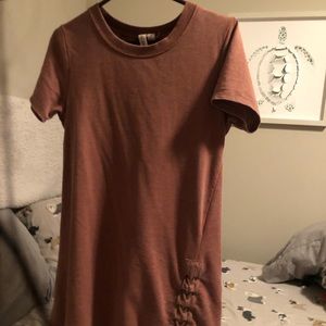T shirt dress with side tie